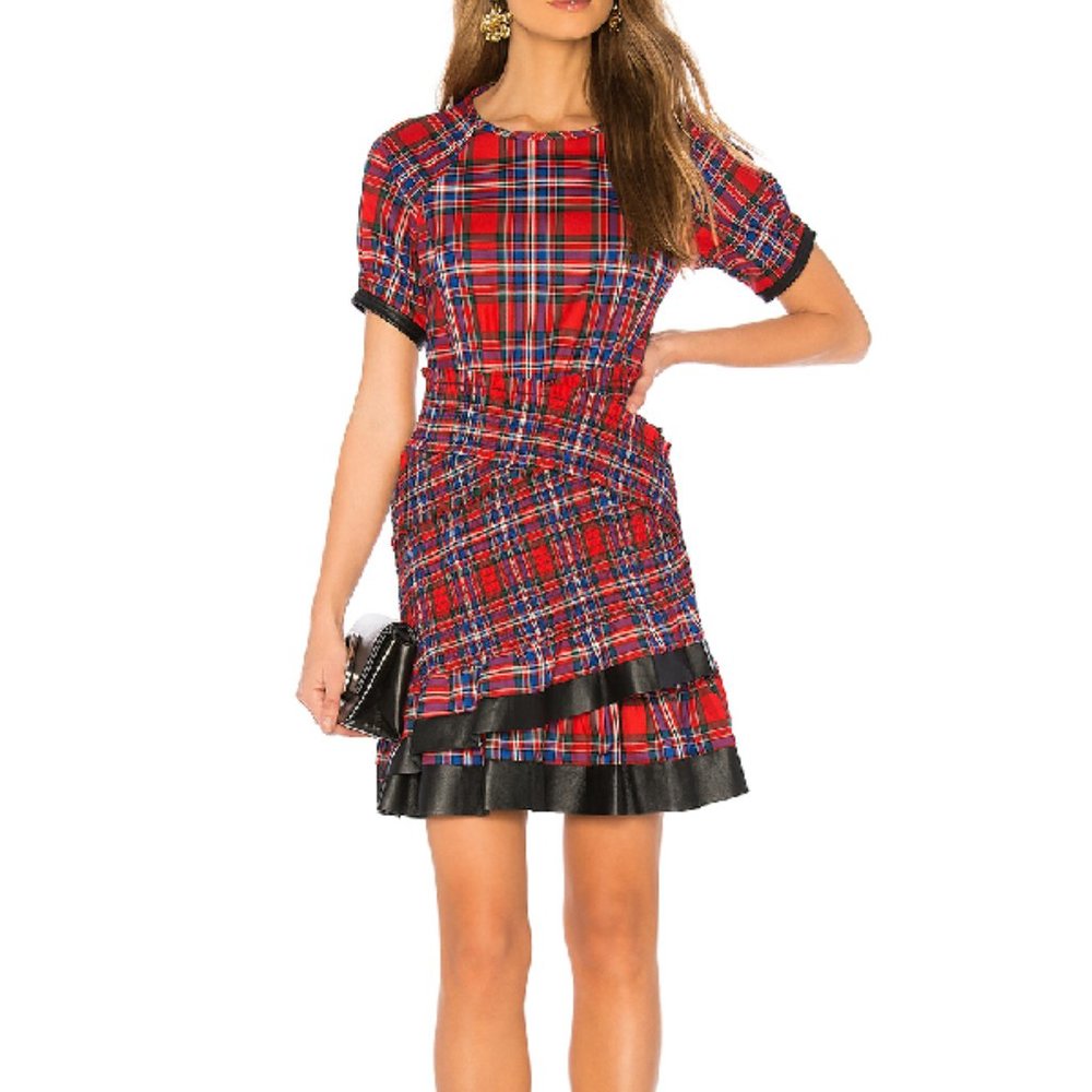 tanya taylor nicole plaid dress